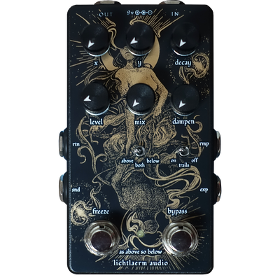 Black and gold Lichtlaerm As Above So Below Octave Reverb pedal for guitar