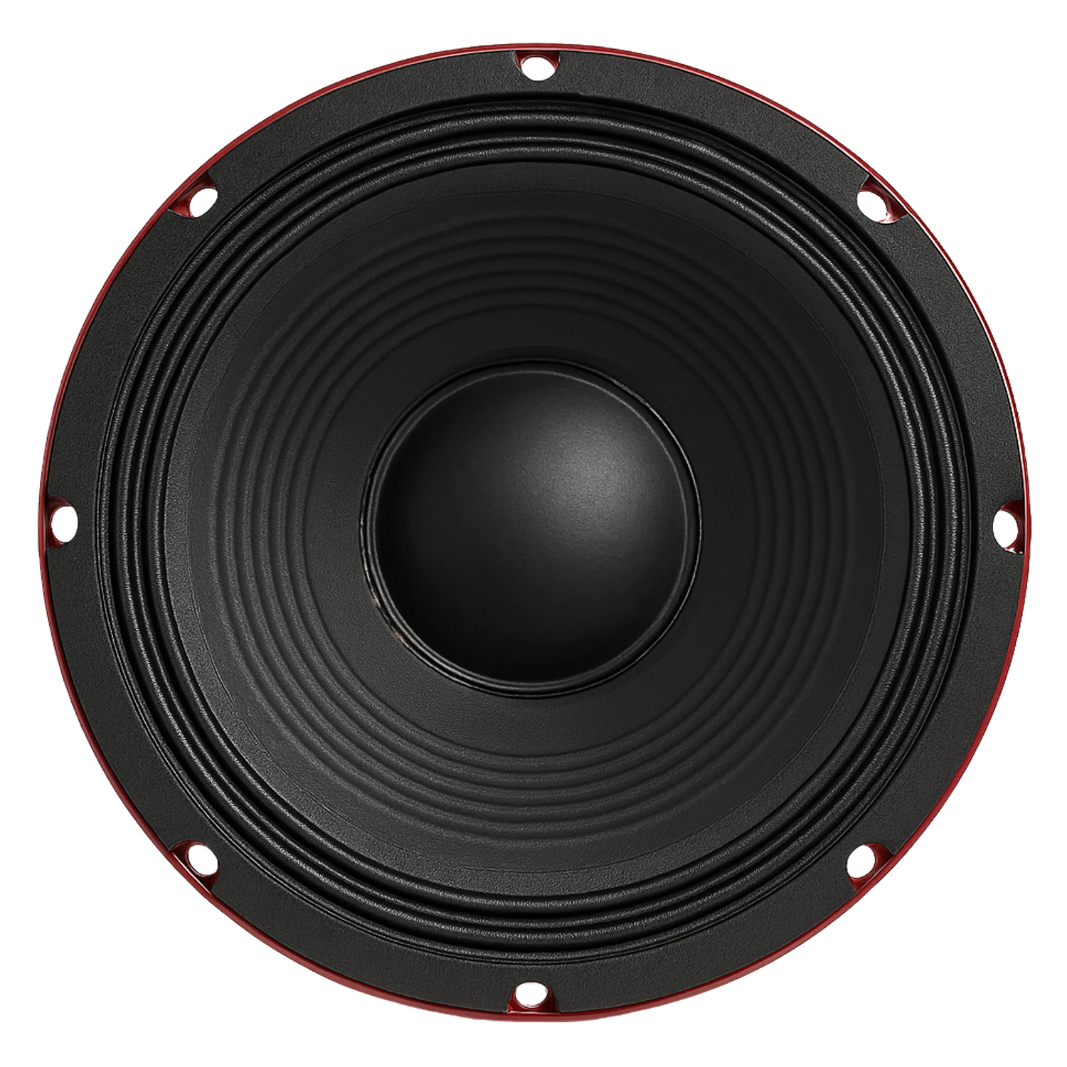 Black speaker cone with red rim