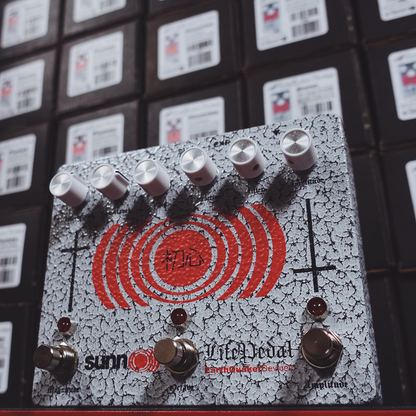 White Black Red Hammered EarthQuaker Devices Life Pedal at Cult FX HQ