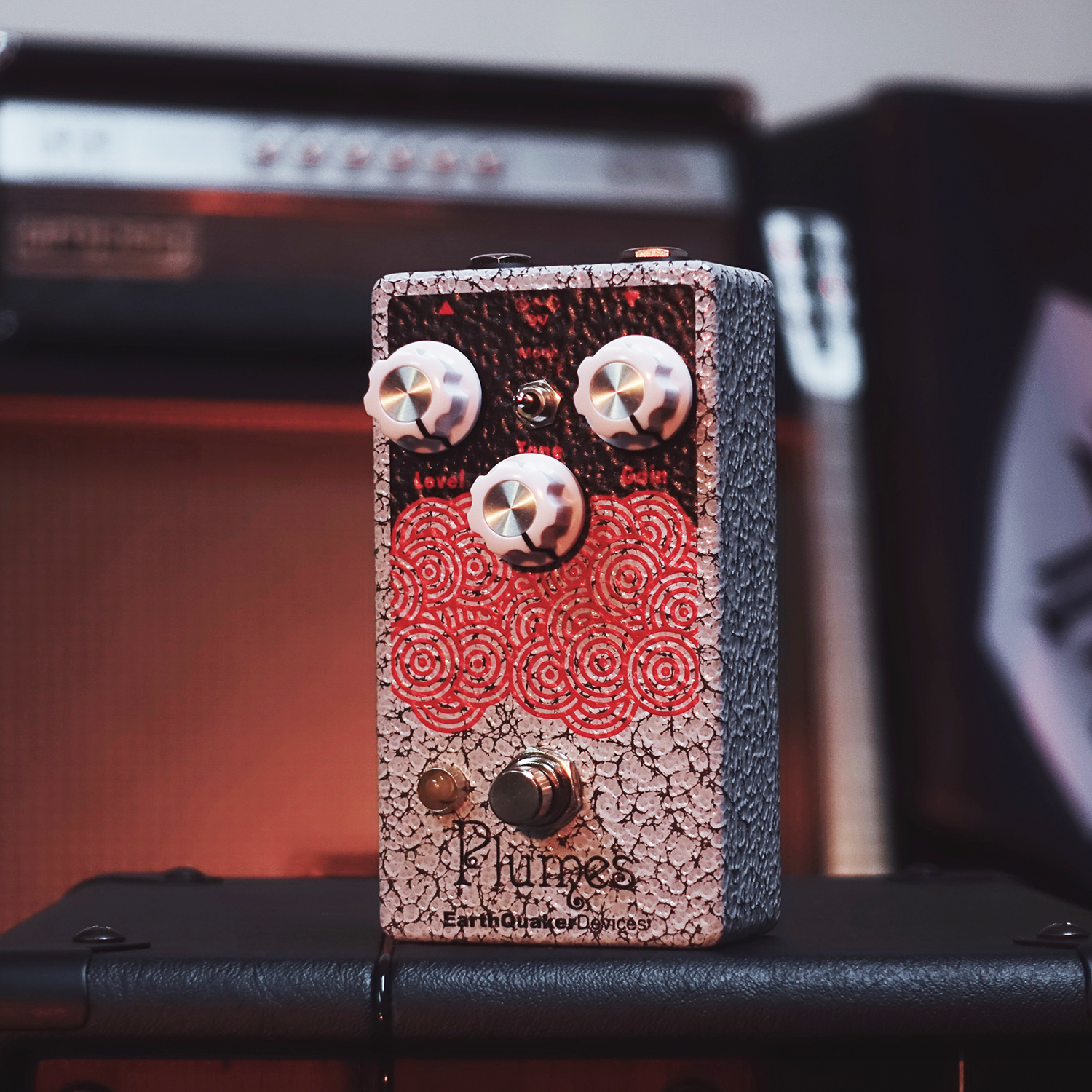 White Black Red Hammered EarthQuaker Devices Plumes guitar pedal at Cult FX HQ