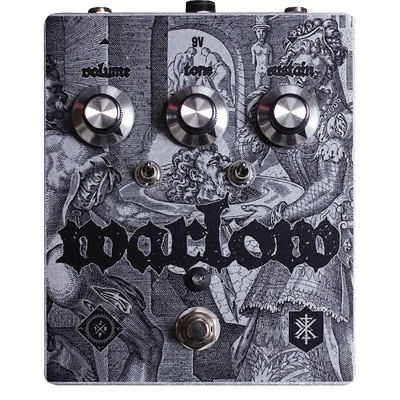 Jupiter FX Warlow Guitar effects pedal with intricate design and branding on a white background