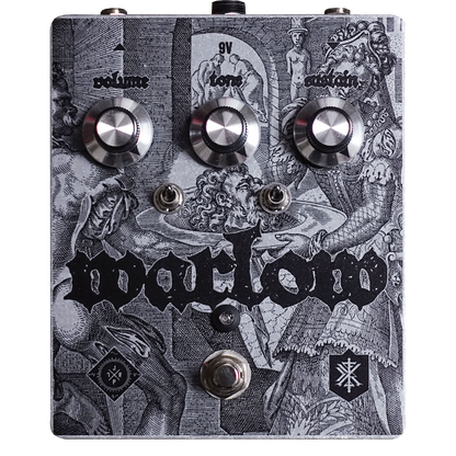 Jupiter FX Warlow Guitar effects pedal with intricate design and branding on a white background