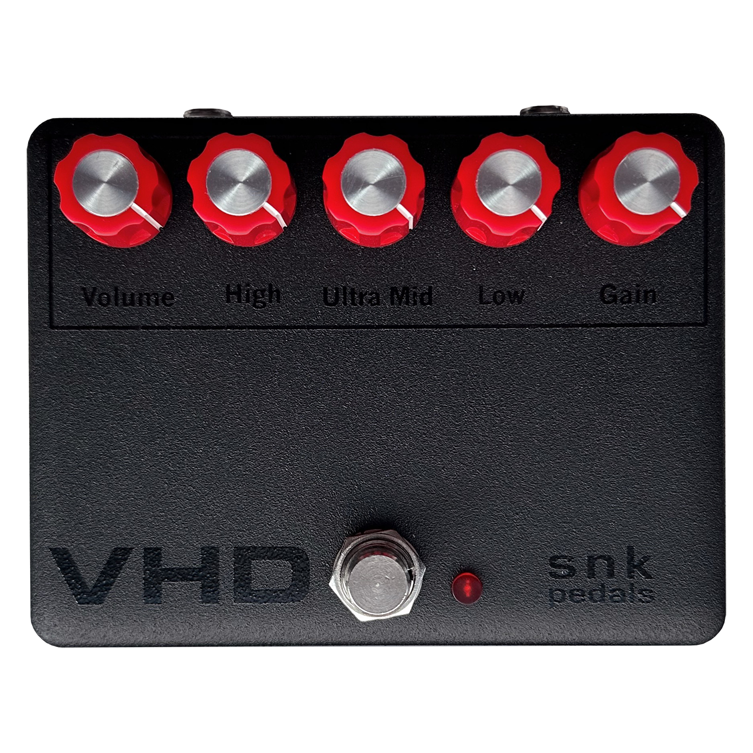 Black and red Snk VHD Distortion + Preamp pedal for guitar
