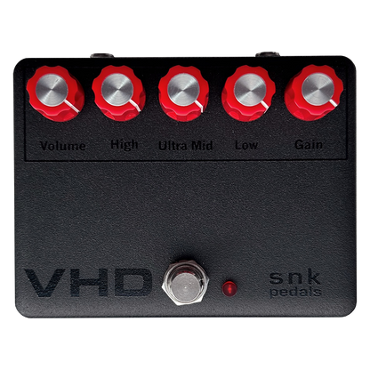 Black and red Snk VHD Distortion + Preamp pedal for guitar