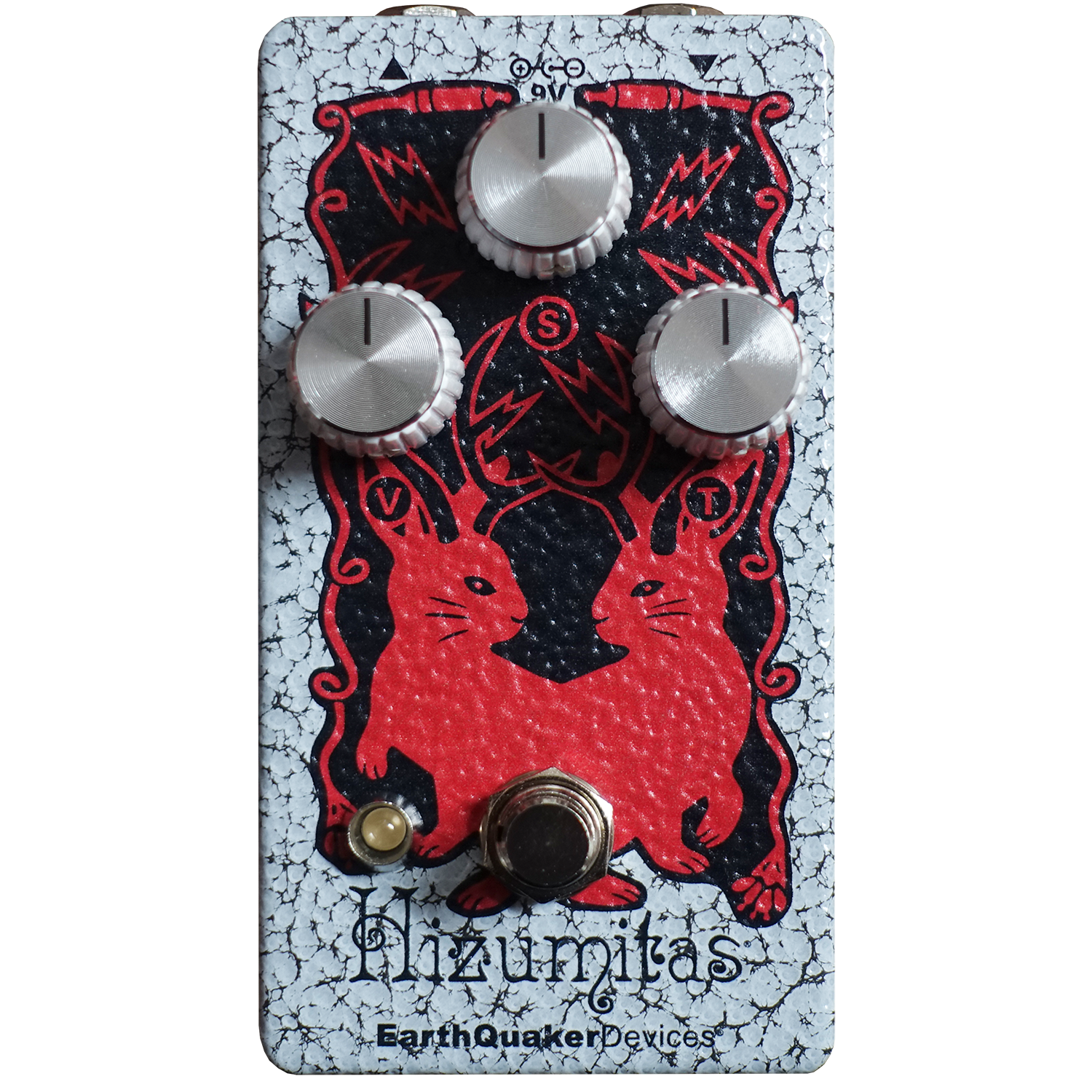 EarthQuaker Devices effects pedal with red and black design on a white background