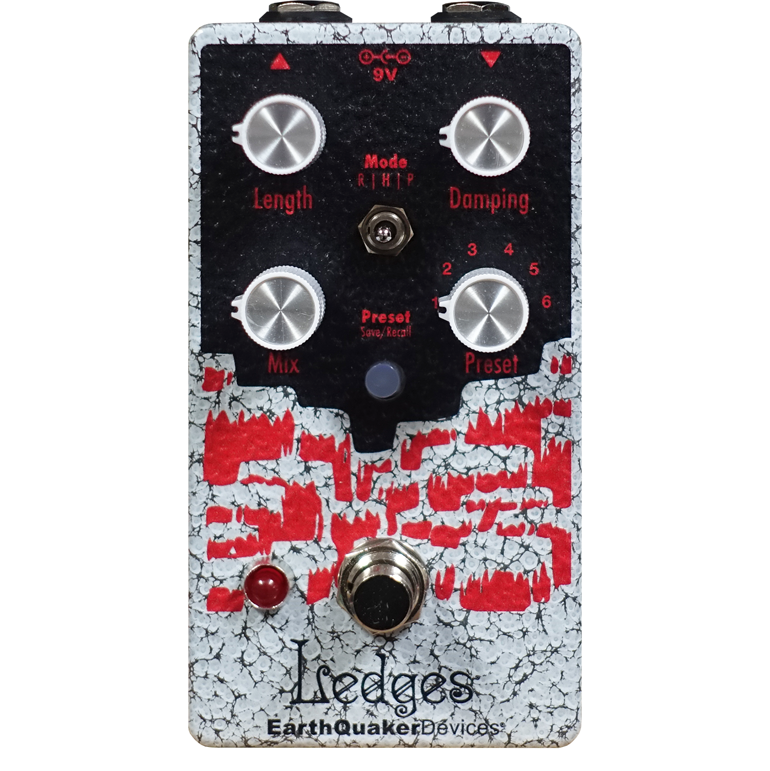 White Black Red Hammered EarthQuaker Devices Ledges Reverb Tri-Dimensional Reverberation Machine