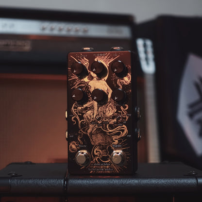 Black and gold Lichtlaerm As Above So Below Octave Reverb pedal for guitar at Cult FX HQ